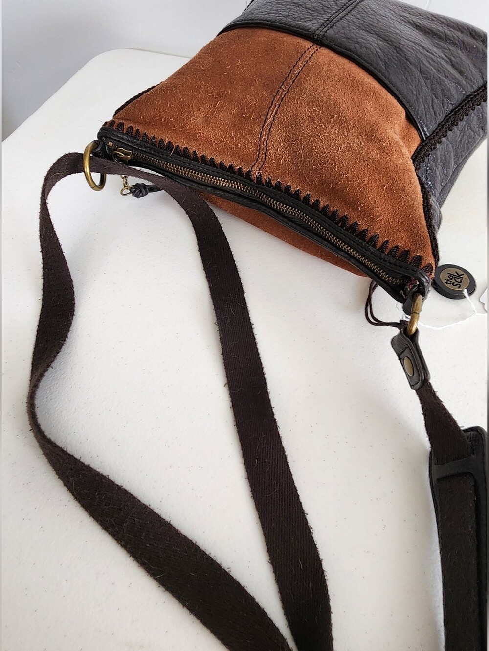 The Sak Brown & Cream Patterned Messenger Bag - Picture 2 of 5